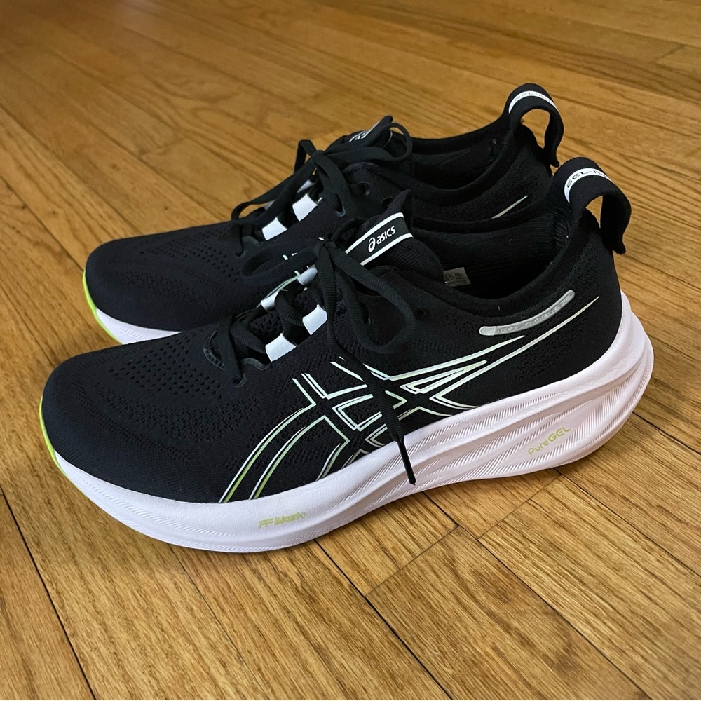 Women's ASICS Gel Nimbus 26 'Black Neon Lime Running Shoes Size 10.5 - Picture 10 of 15